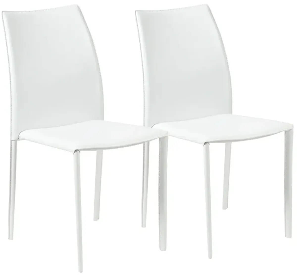 Dalia White Stacking Side Chairs Set of 2