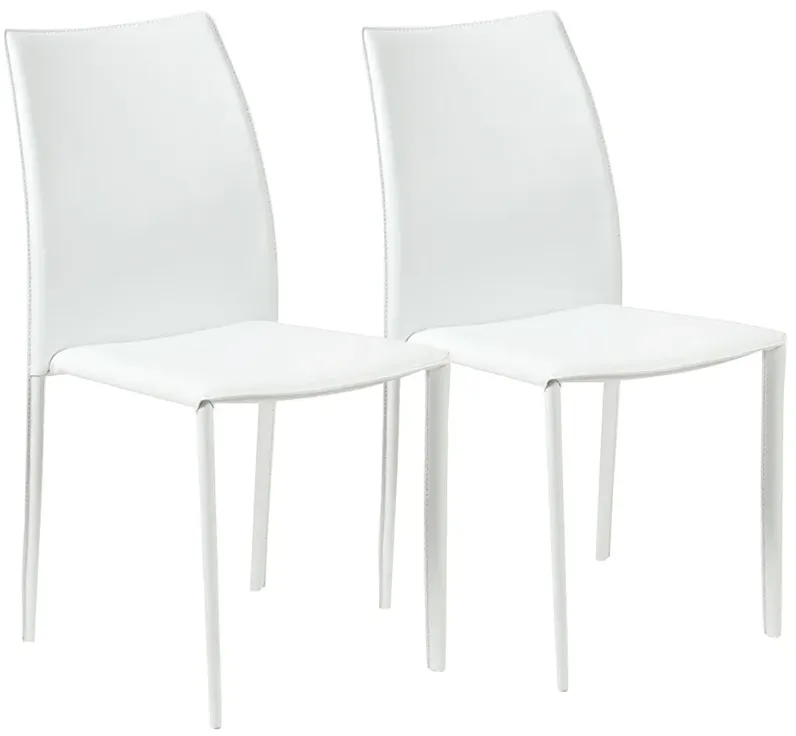 Dalia White Stacking Side Chairs Set of 2