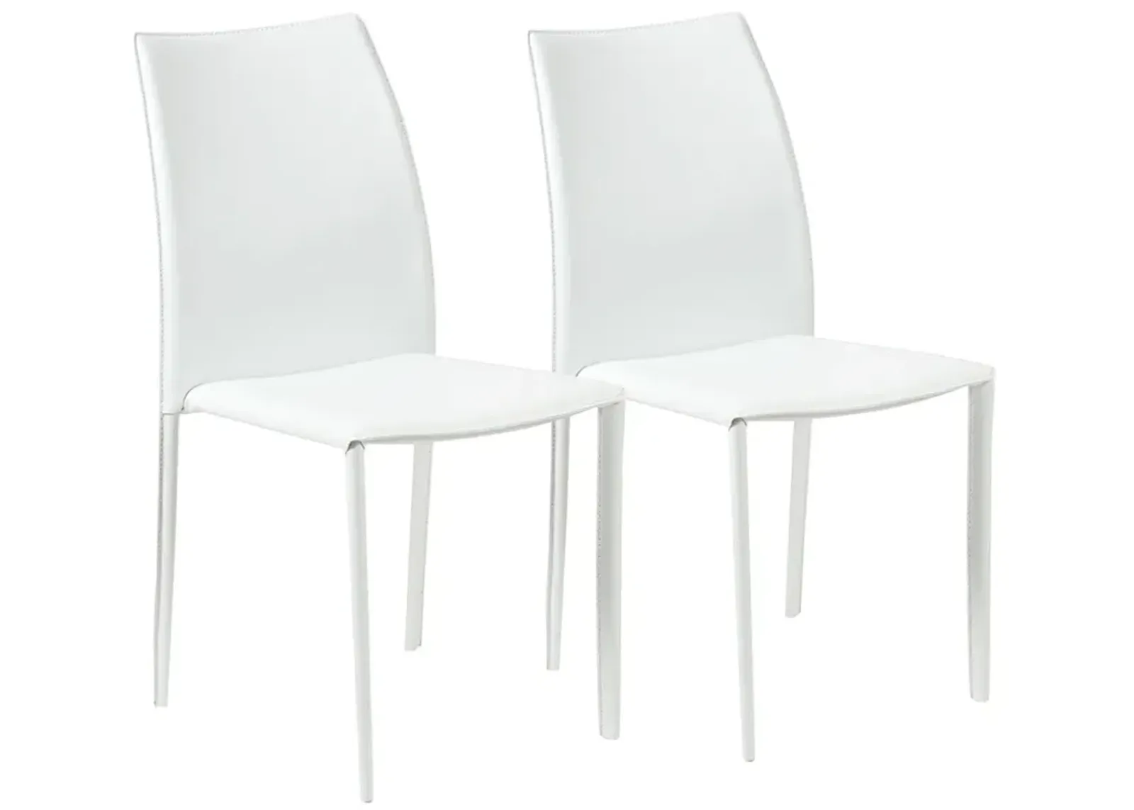 Dalia White Stacking Side Chairs Set of 2