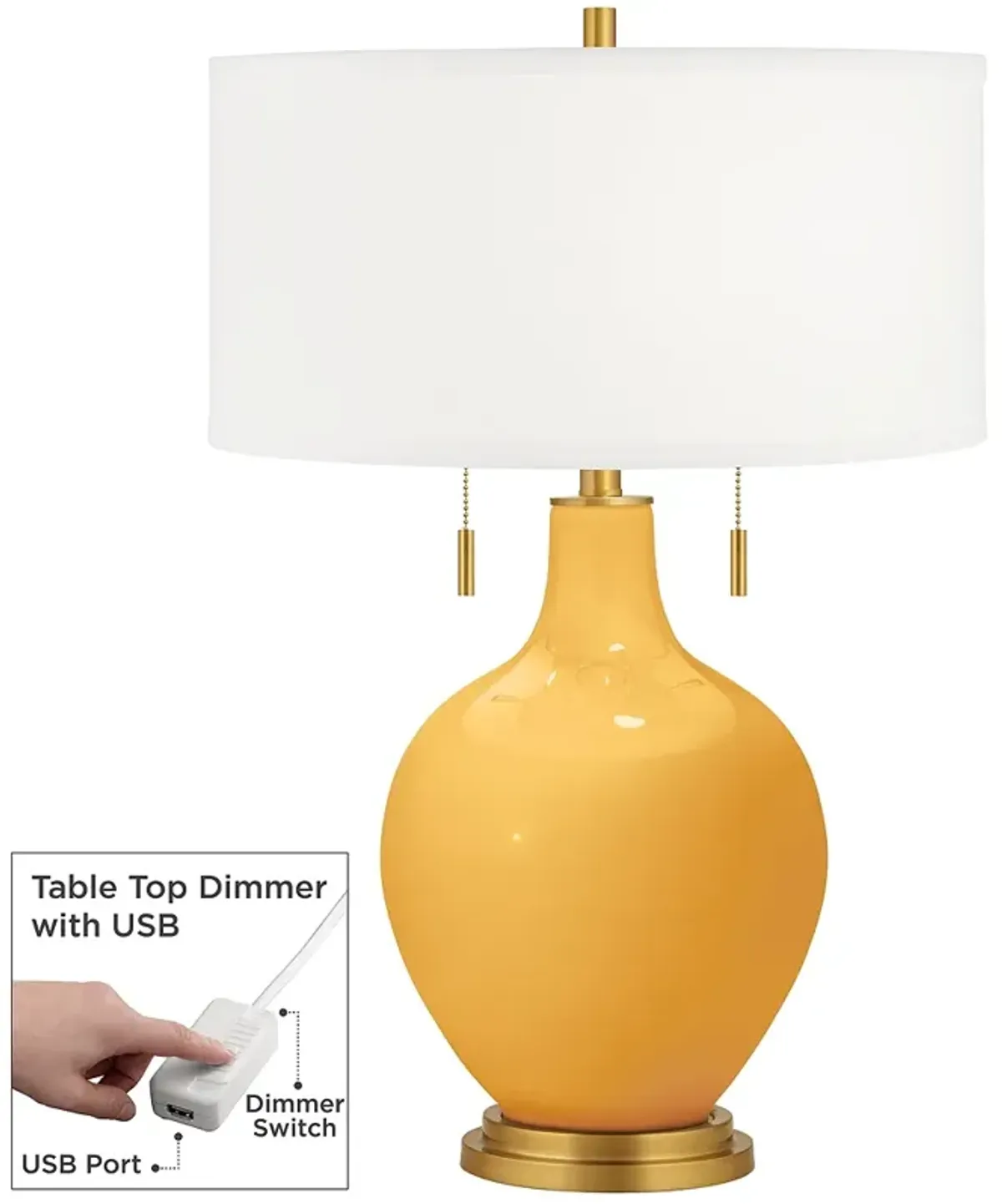 Marigold Toby Brass Accents Table Lamp with Dimmer