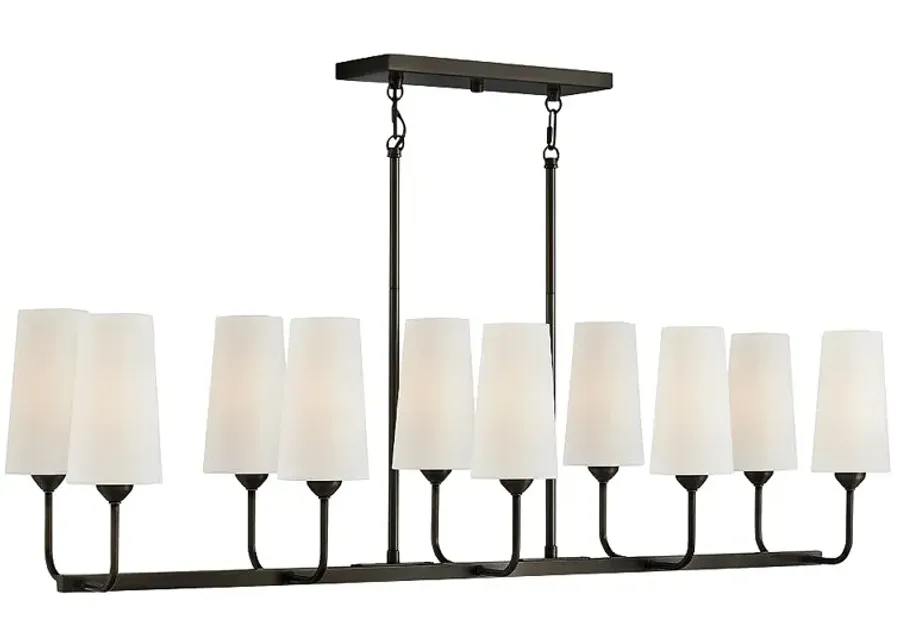 Hinkley - Chandelier Lewis Ten Light Linear- Black Oxide