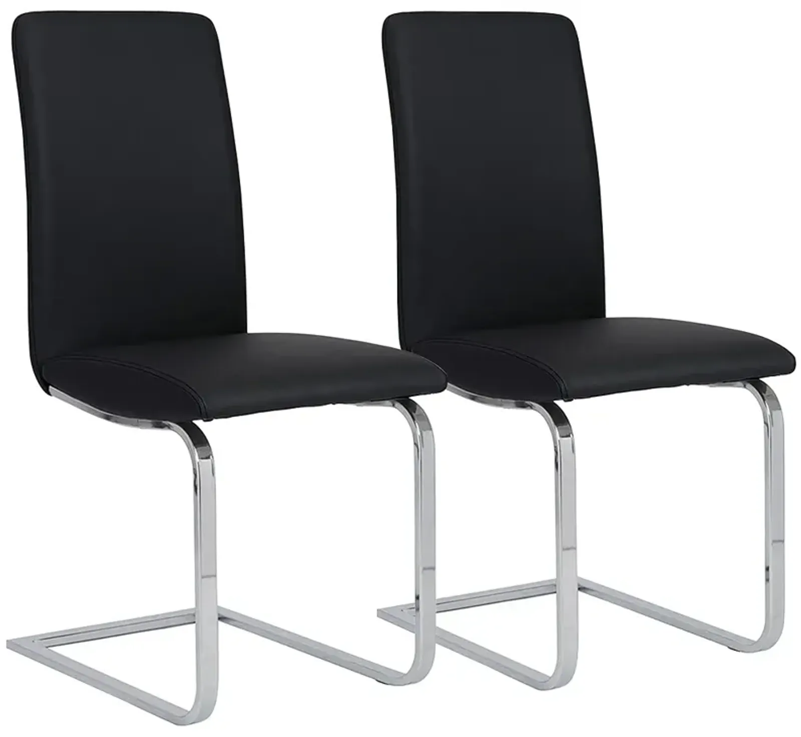 Cinzia Black Leatherette Side Chair Set of 2