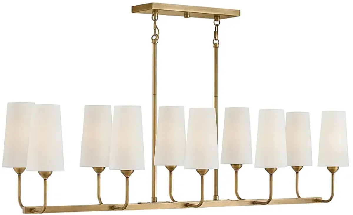 Lewis 44 1/2"W Heritage Brass 10-Light Linear Chandelier