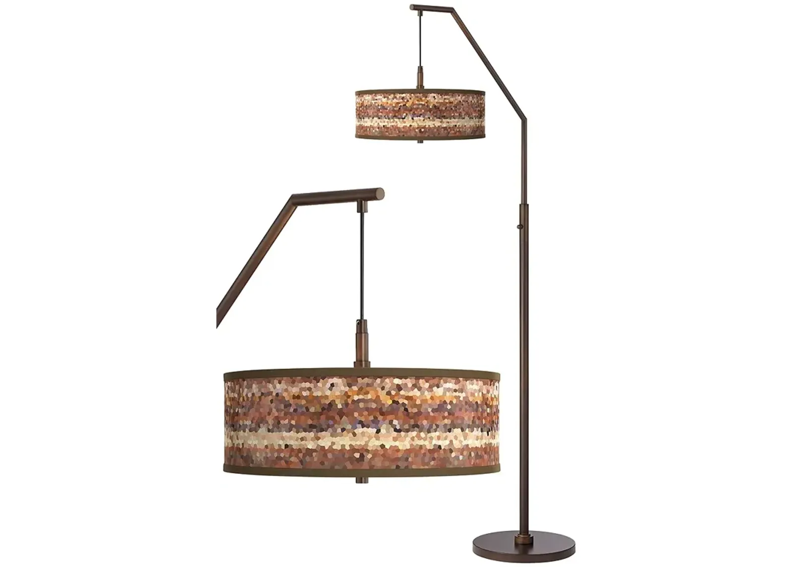 Red Rock Bronze Lamp Shade with Modern Downbridge Arc Floor Lamp