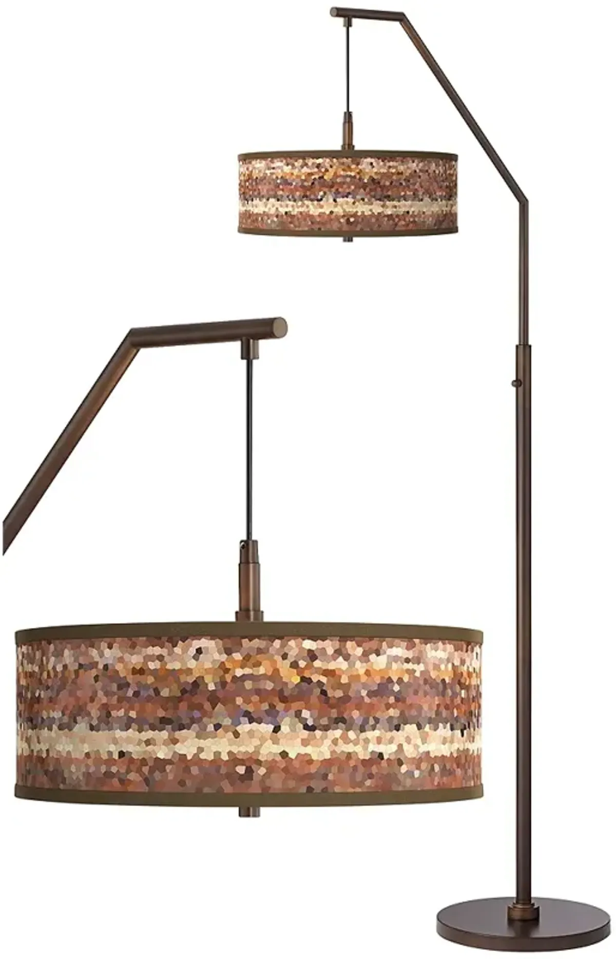 Red Rock Bronze Lamp Shade with Modern Downbridge Arc Floor Lamp