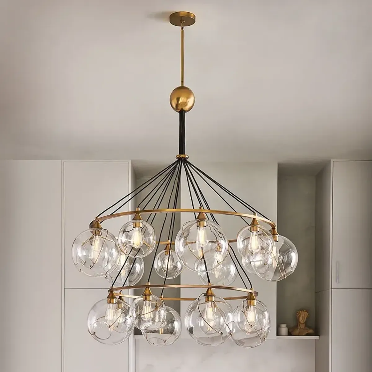 Hinkley Skye 53.3" Wide Large Two Tier Heritage Brass Chandelier