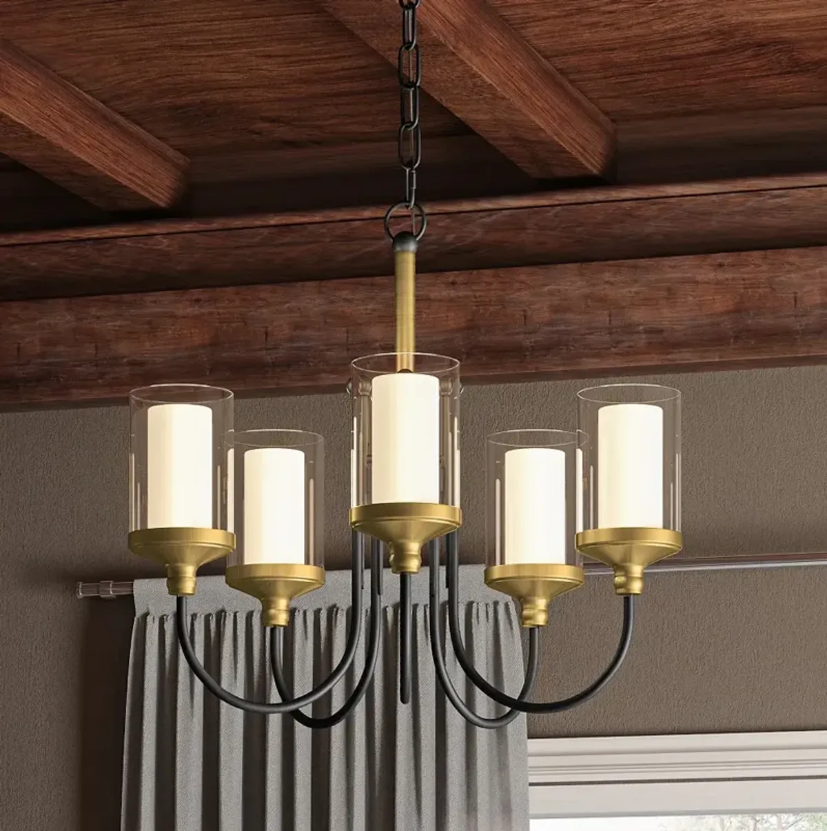 Rowland 5-Light Matte Black Chandelier