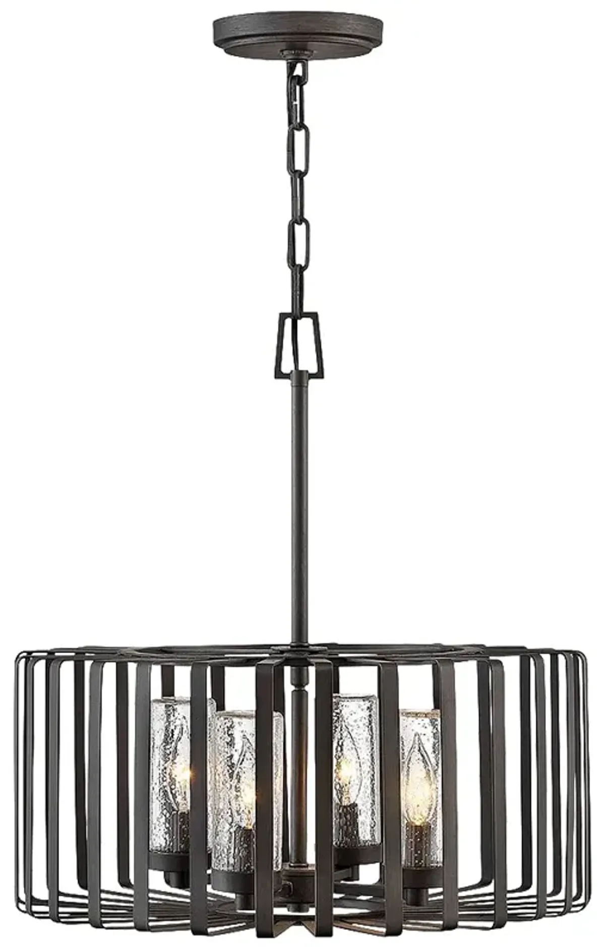 Reid 21"H Brushed Graphite 4-Light LED Outdoor Hanging Light