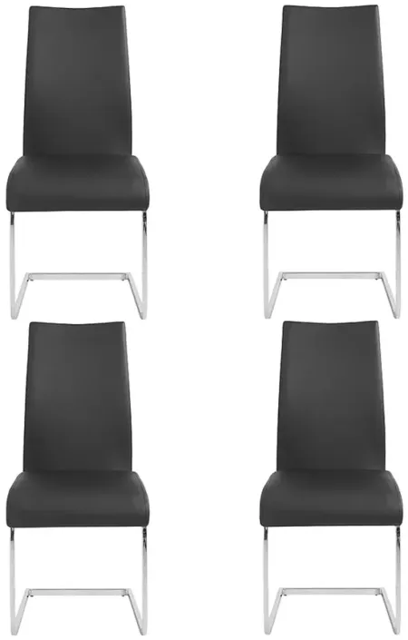 Epifania Black Leatherette Side Chairs Set of 4