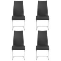 Epifania Black Leatherette Side Chairs Set of 4