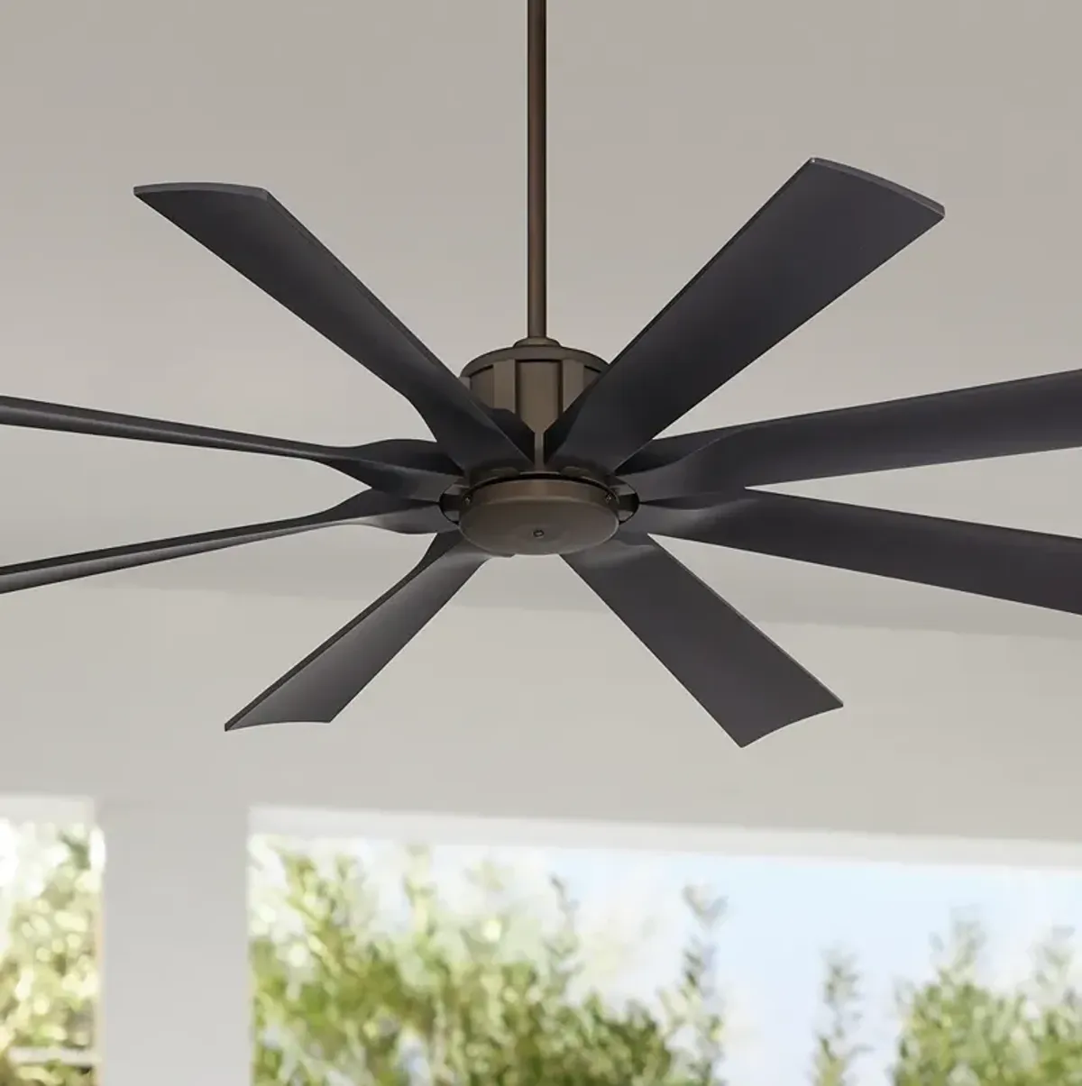 60" Possini Euro Defender Oil Rubbed Bronze Ceiling Fan with Remote