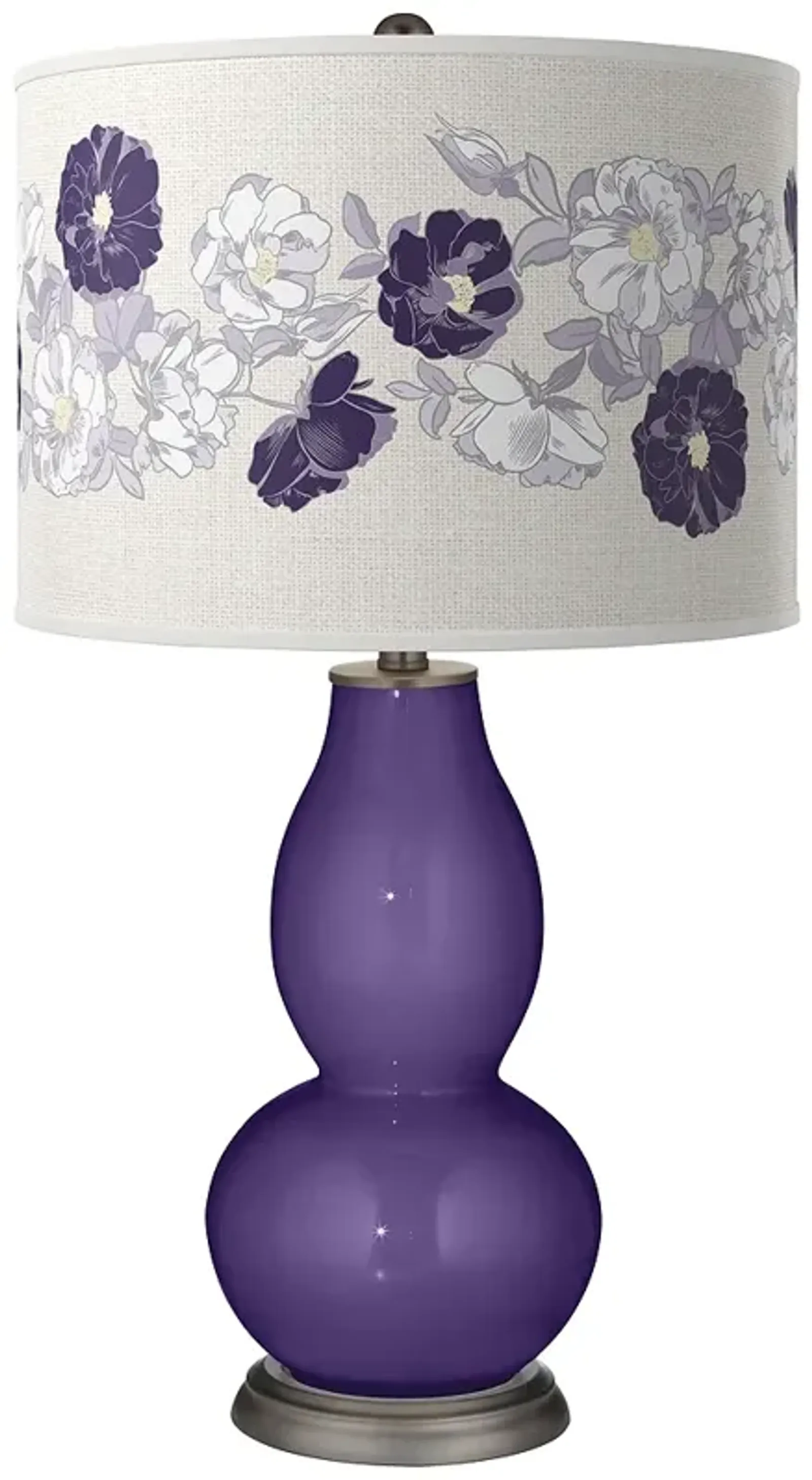 Color Plus Double Gourd 29 1/2" Rose Bouquet Izmir Purple Table Lamp