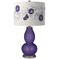 Color Plus Double Gourd 29 1/2" Rose Bouquet Izmir Purple Table Lamp