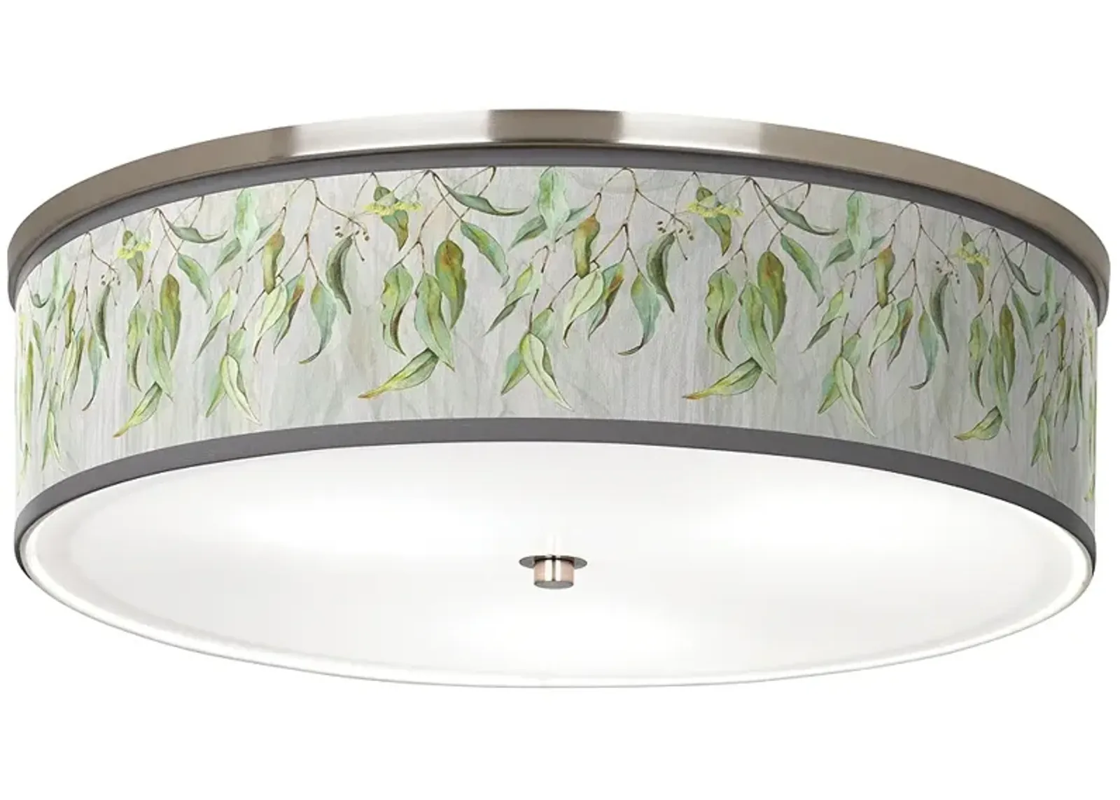 Eucalyptus Giclee Nickel 20 1/4" Wide Ceiling Light