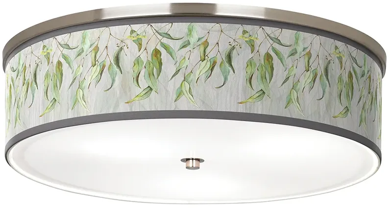 Eucalyptus Giclee Nickel 20 1/4" Wide Ceiling Light