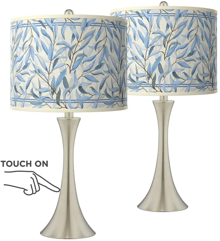 Amity Trish Brushed Nickel Touch Table Lamps Set of 2