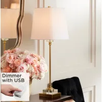 Regency Hill Julia 29 1/2" Gold Crystal Buffet Lamp with USB Dimmer