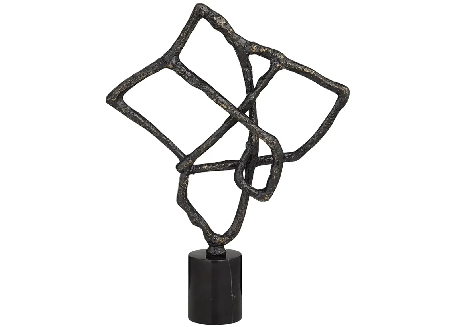 Erudite 19" High Matte Black Metal Abstract Sculpture