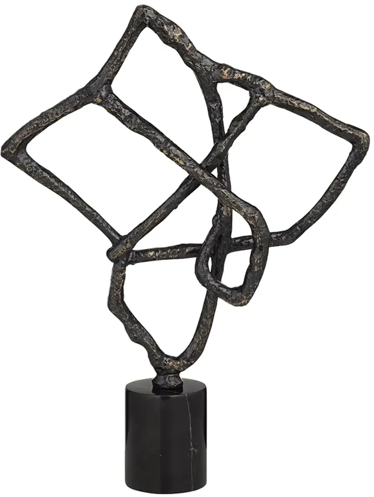 Erudite 19" High Matte Black Metal Abstract Sculpture