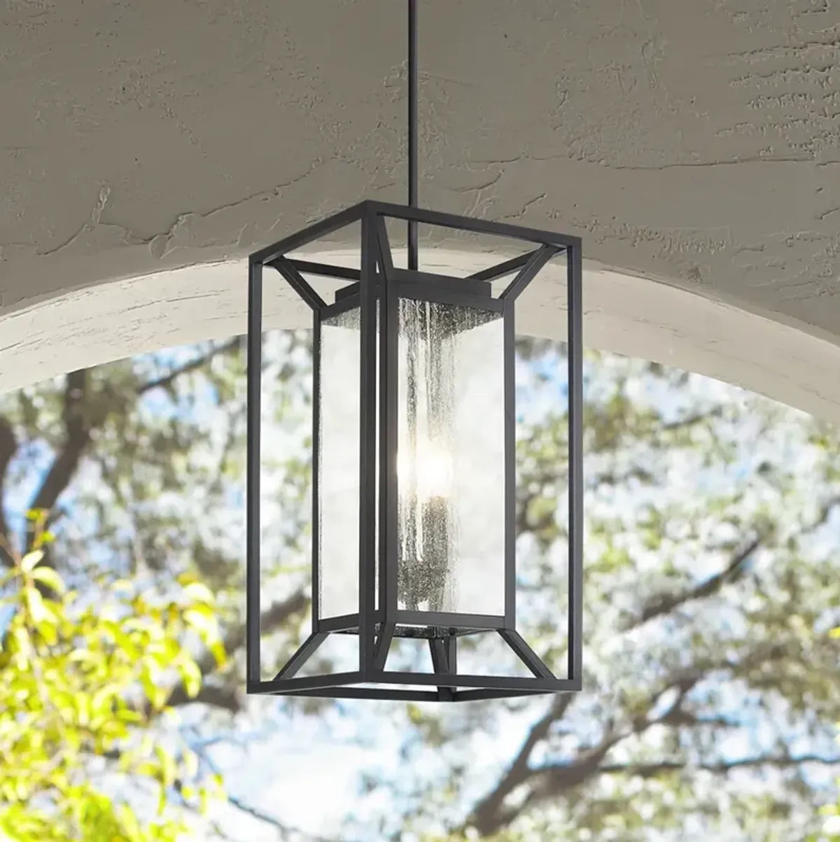 Harbor View 22" High Sand Coal Outdoor Hanging Light