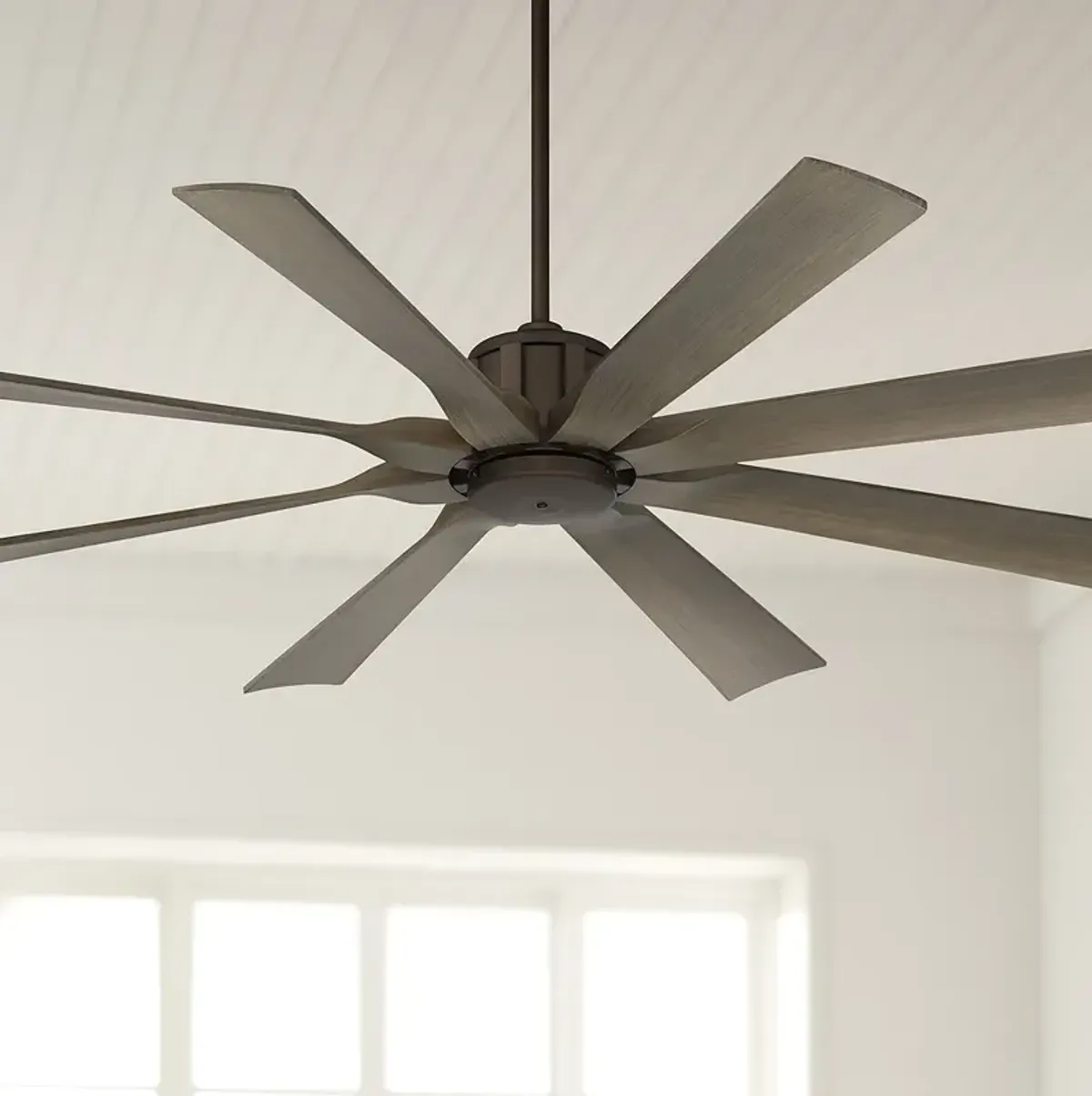 60" Possini Euro Defender Oil-Rubbed Bronze Oak Ceiling Fan