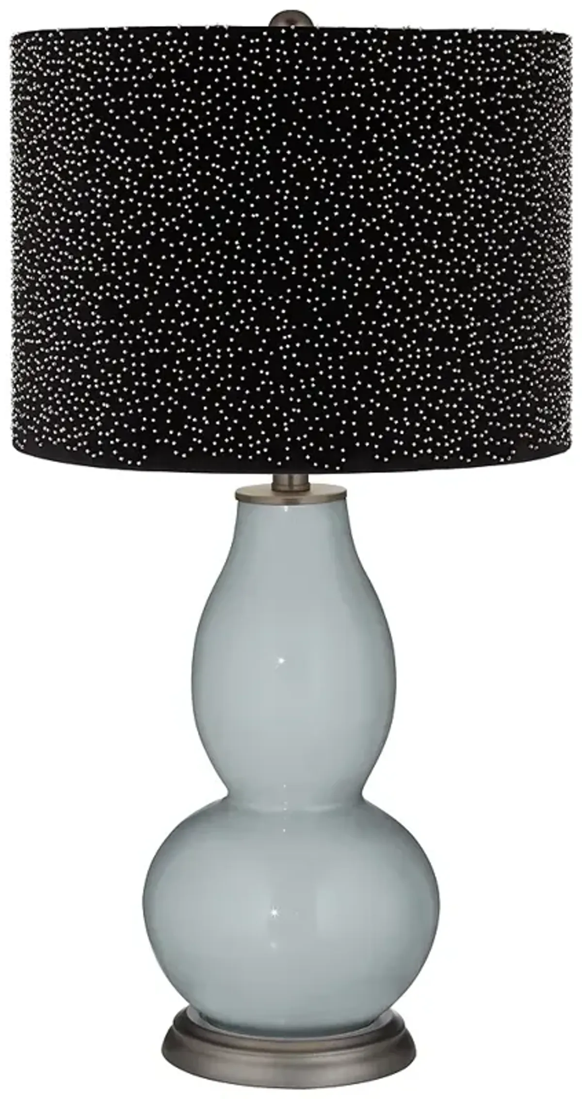 Uncertain Gray Double Gourd Lamp w/ Black Scatter Gold Shade