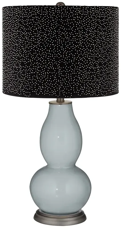 Uncertain Gray Double Gourd Lamp w/ Black Scatter Gold Shade