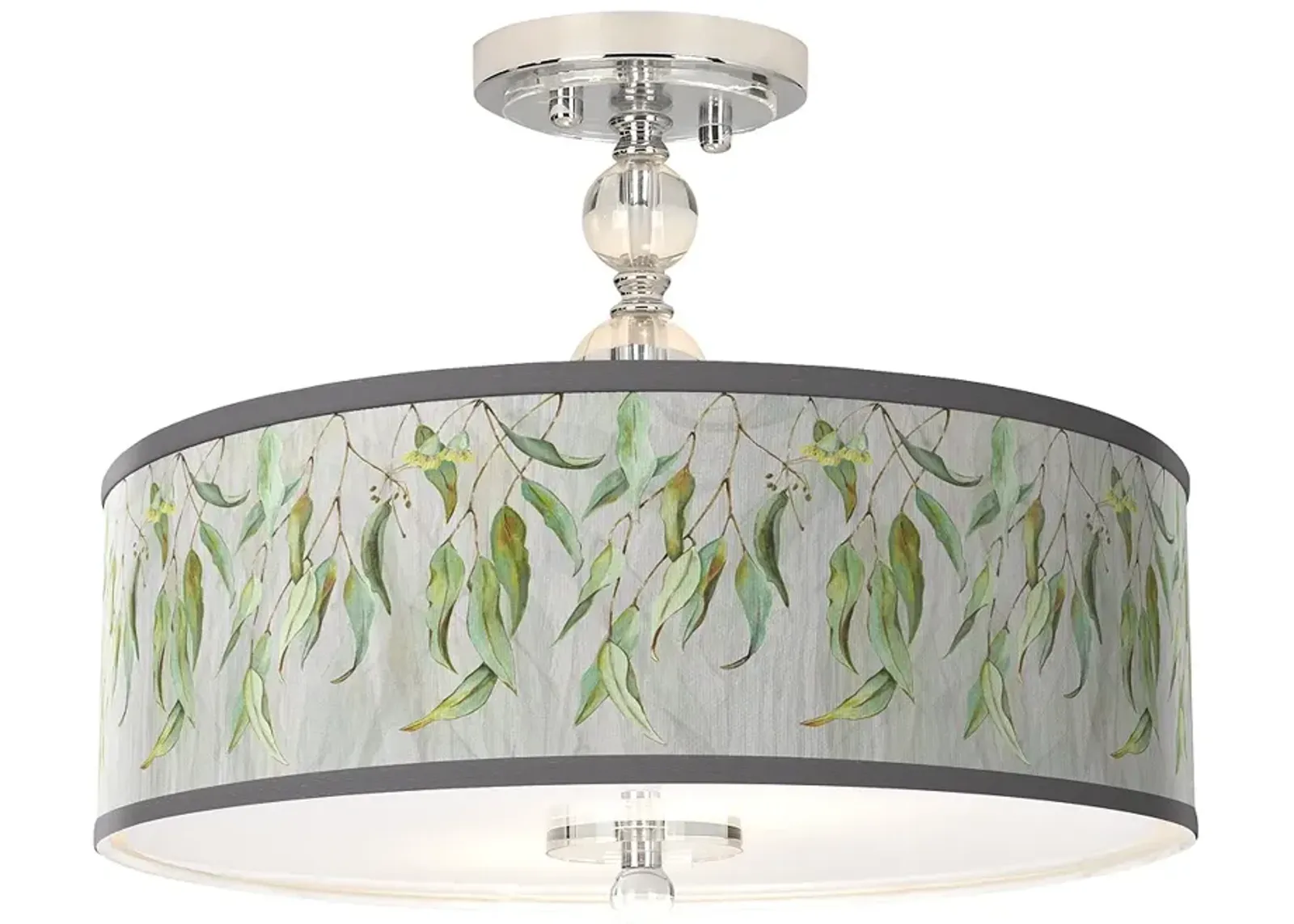 Giclee Gallery Eucalyptus Shade 16" Wide Semi-Flush Ceiling Light