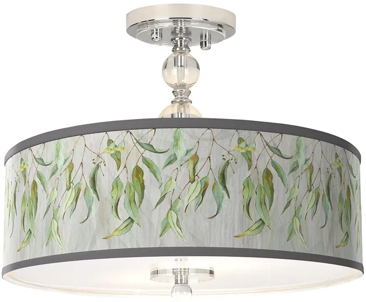 Giclee Gallery Eucalyptus Shade 16" Wide Semi-Flush Ceiling Light