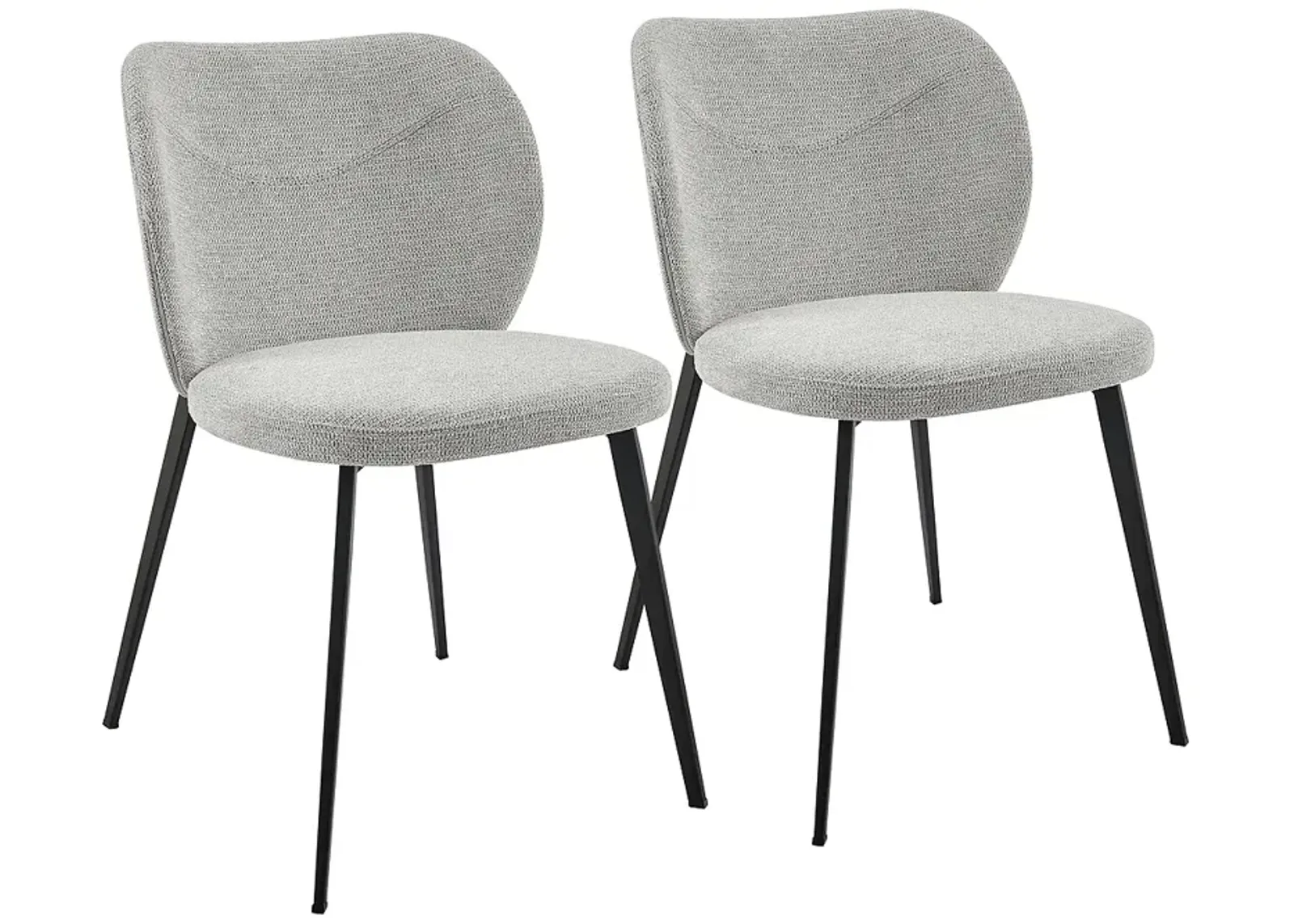 Markus Light Gray Fabric Side Chairs Set of 2