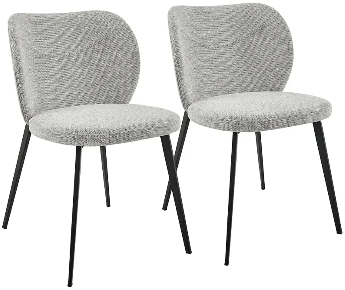 Markus Light Gray Fabric Side Chairs Set of 2