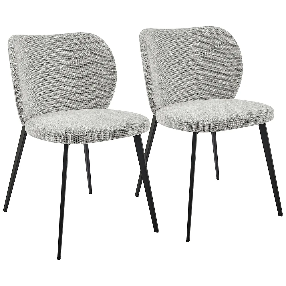 Markus Light Gray Fabric Side Chairs Set of 2