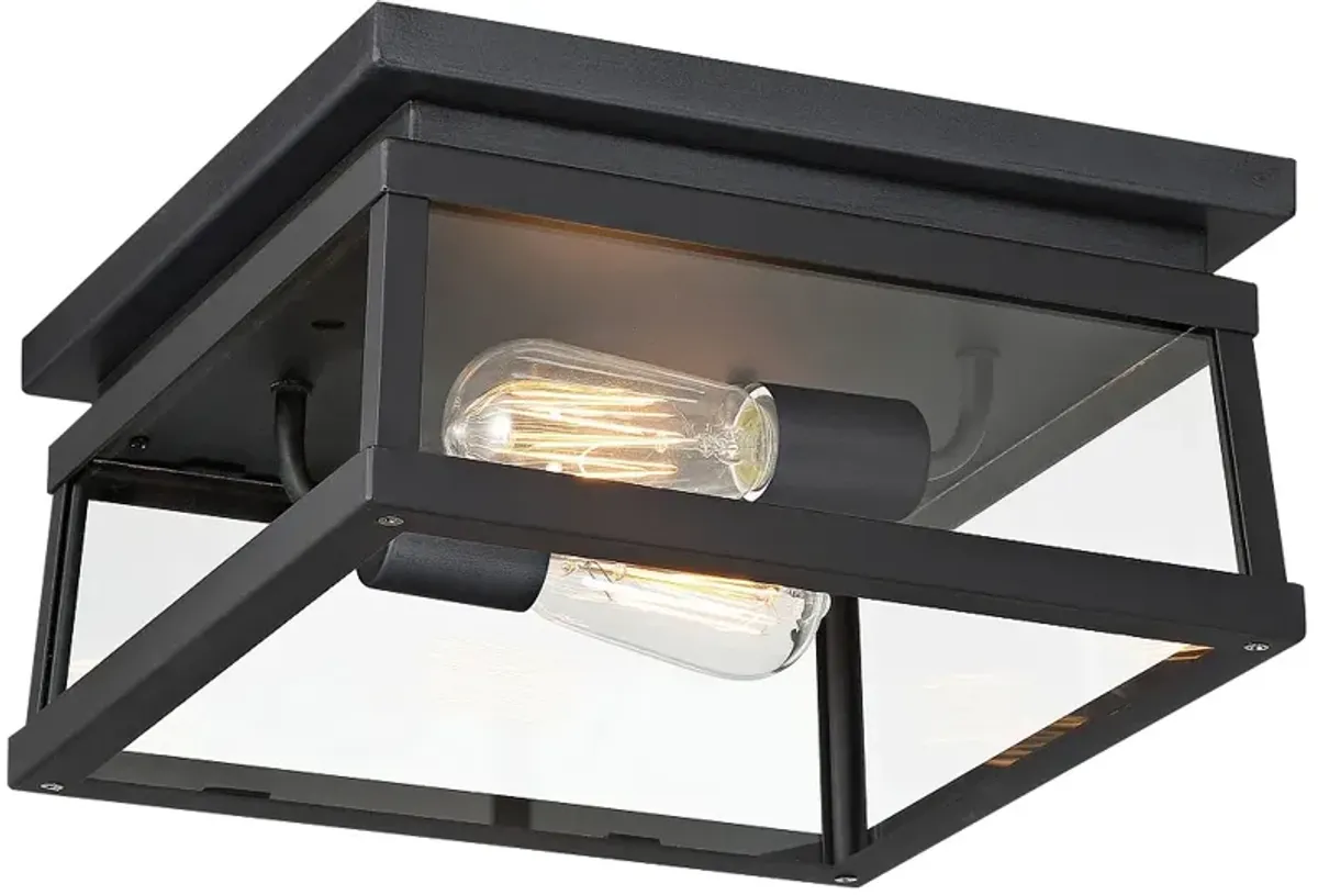 The Great Outdoors Isla Vista 2-Light Black Outdoor Flush Mount