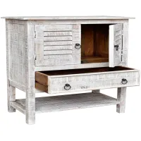 Bengal Manor 30" Wide Whitewashed Mango Wood 1-Drawer Accent Chest