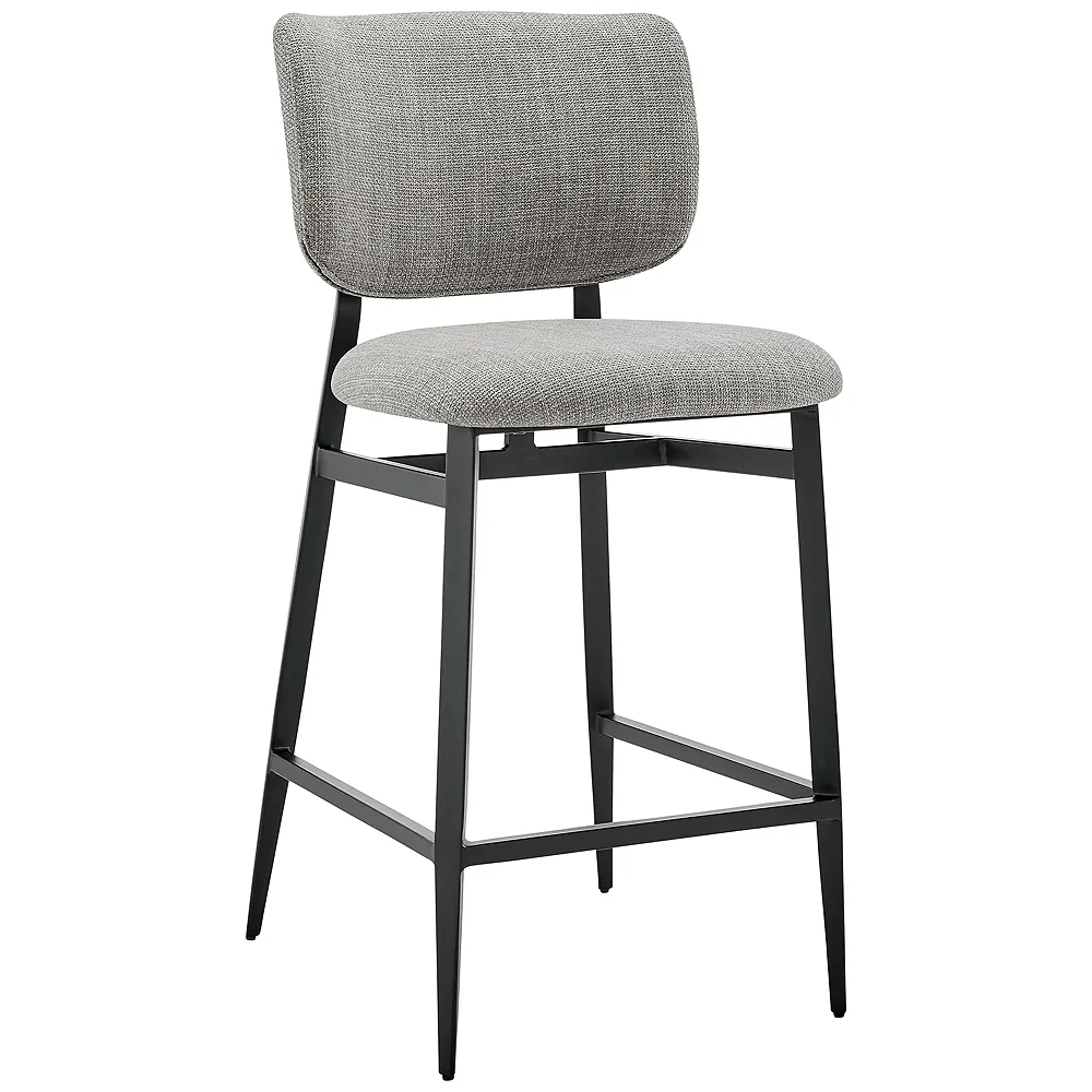 Felipe 26 1/2" Gray Linen Fabric Counter Stool