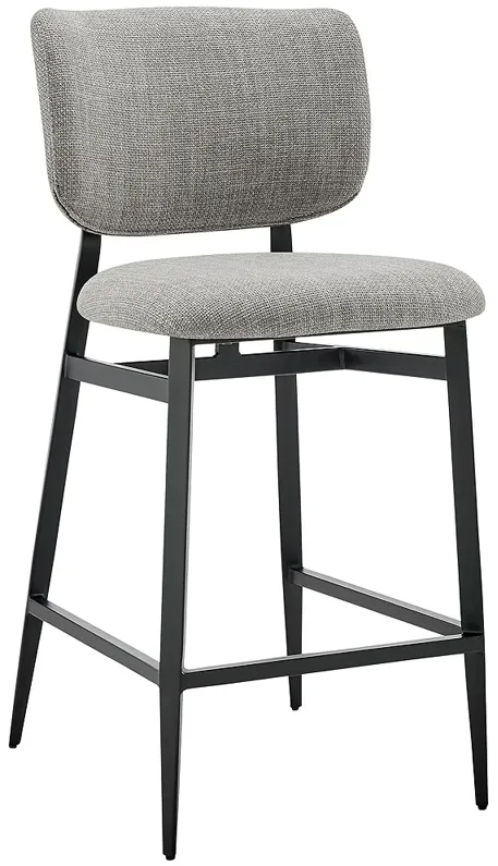 Felipe 26 1/2" Gray Linen Fabric Counter Stool