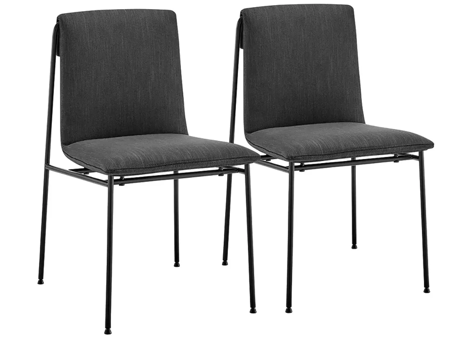 Ludvig Anthracite Fabric Side Chairs Set of 2