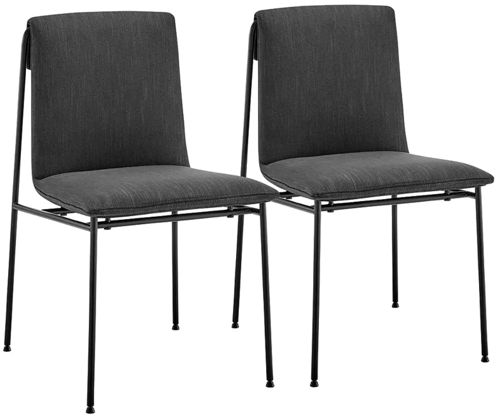 Ludvig Anthracite Fabric Side Chairs Set of 2