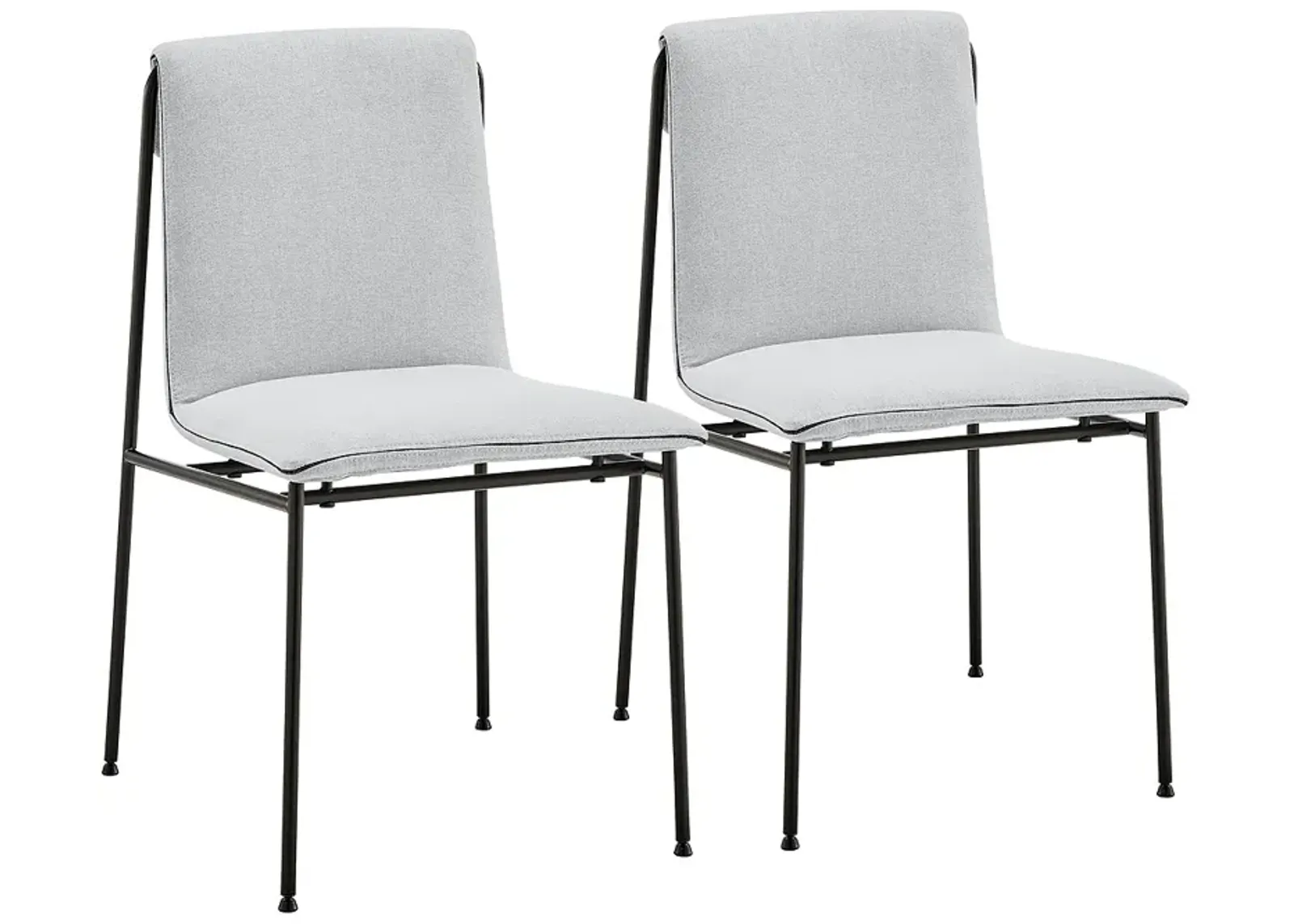 Ludvig Light Gray Fabric Side Chairs Set of 2