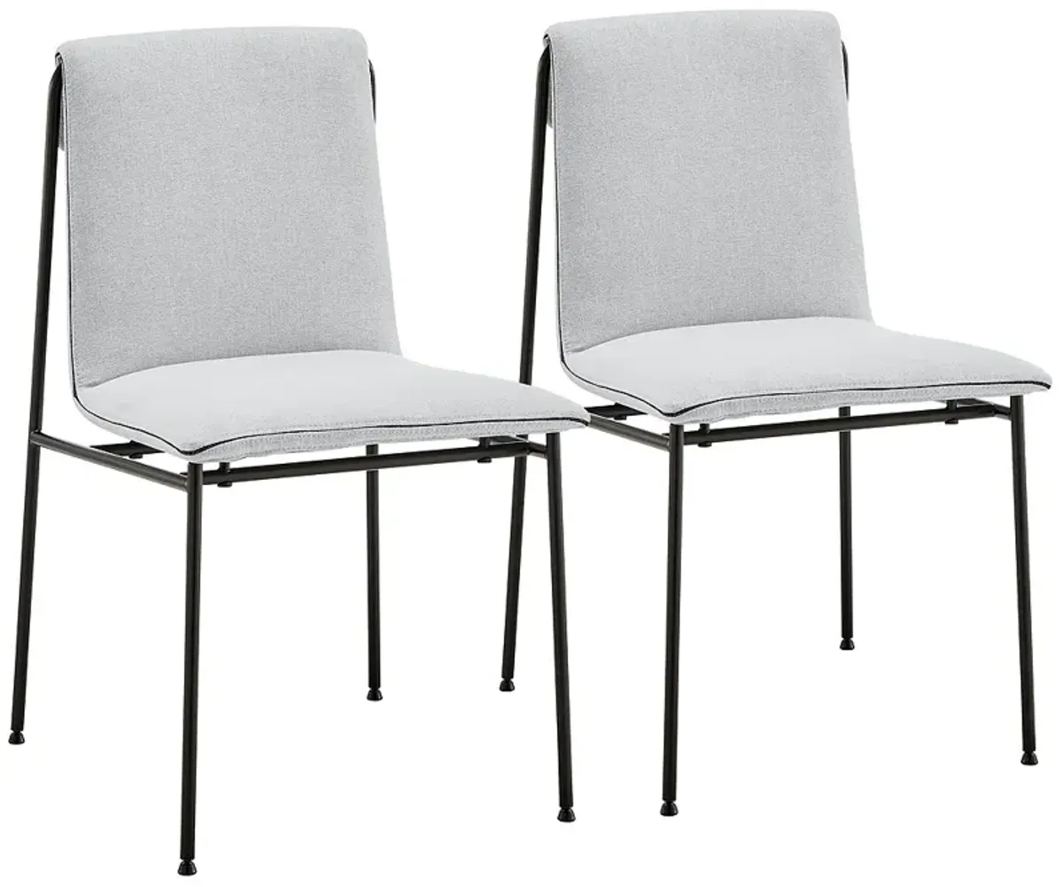 Ludvig Light Gray Fabric Side Chairs Set of 2