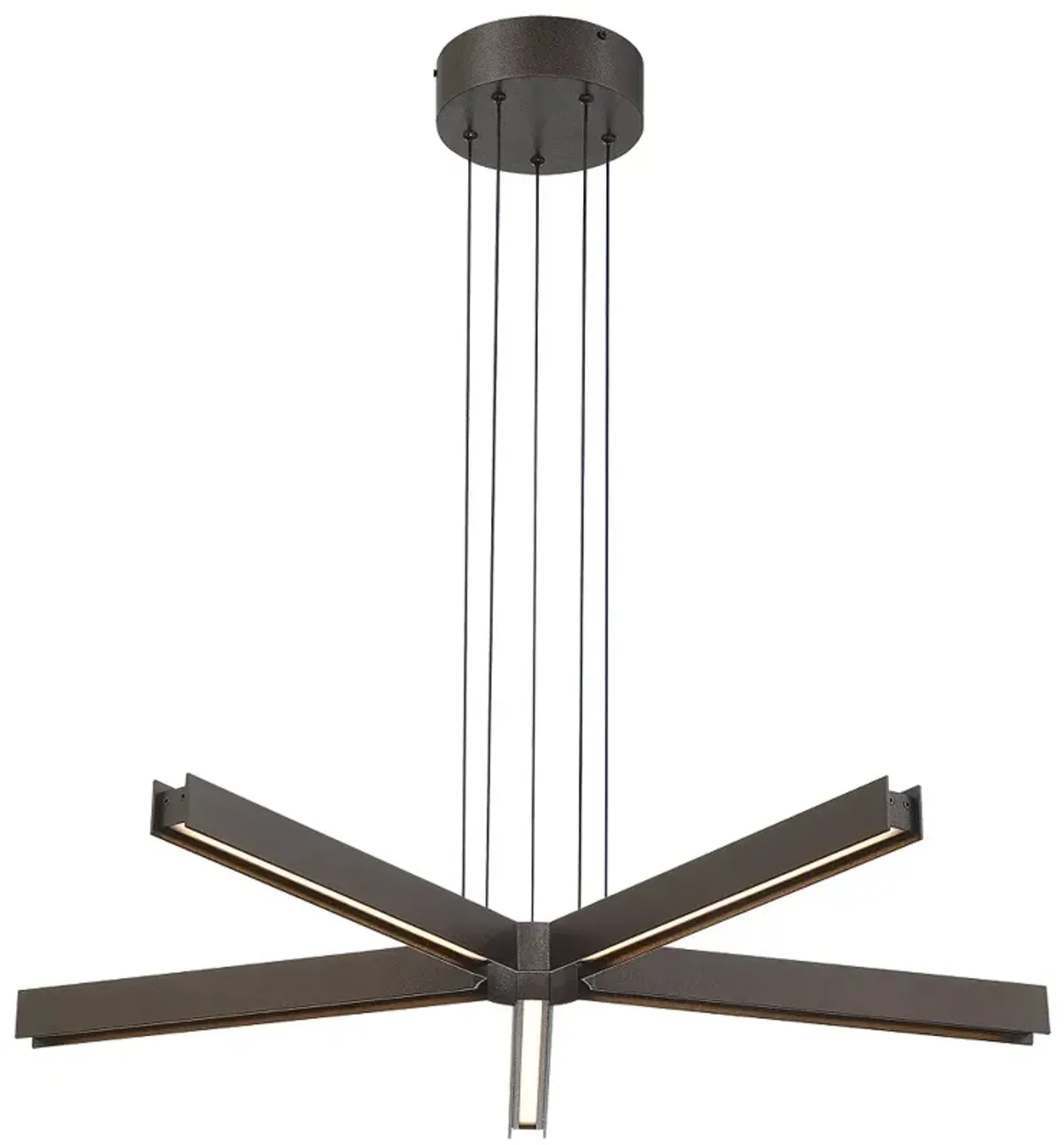 George Kovacs  Structure LED 1-Light Smoked Iron Chandelier