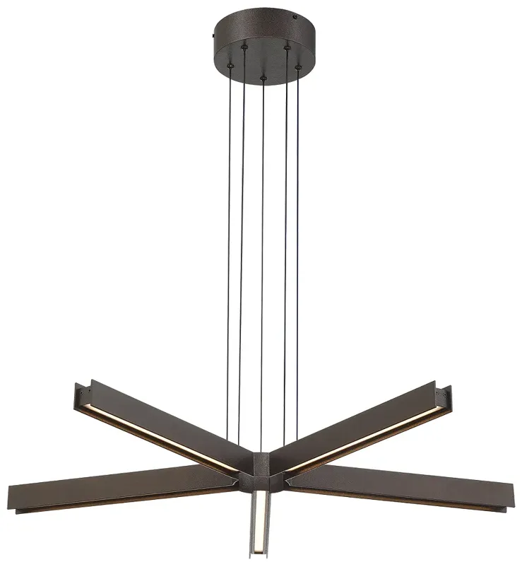 George Kovacs  Structure LED 1-Light Smoked Iron Chandelier