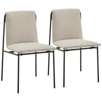 Ludvig Tan Fabric Side Chairs Set of 2