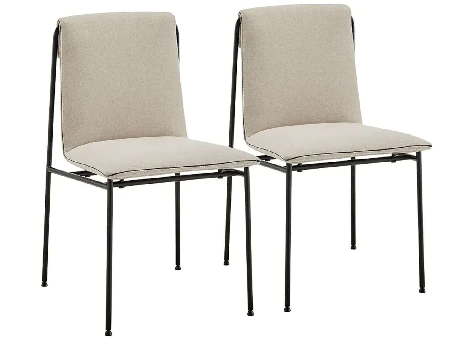 Ludvig Tan Fabric Side Chairs Set of 2