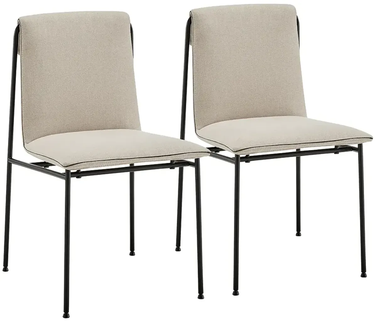 Ludvig Tan Fabric Side Chairs Set of 2