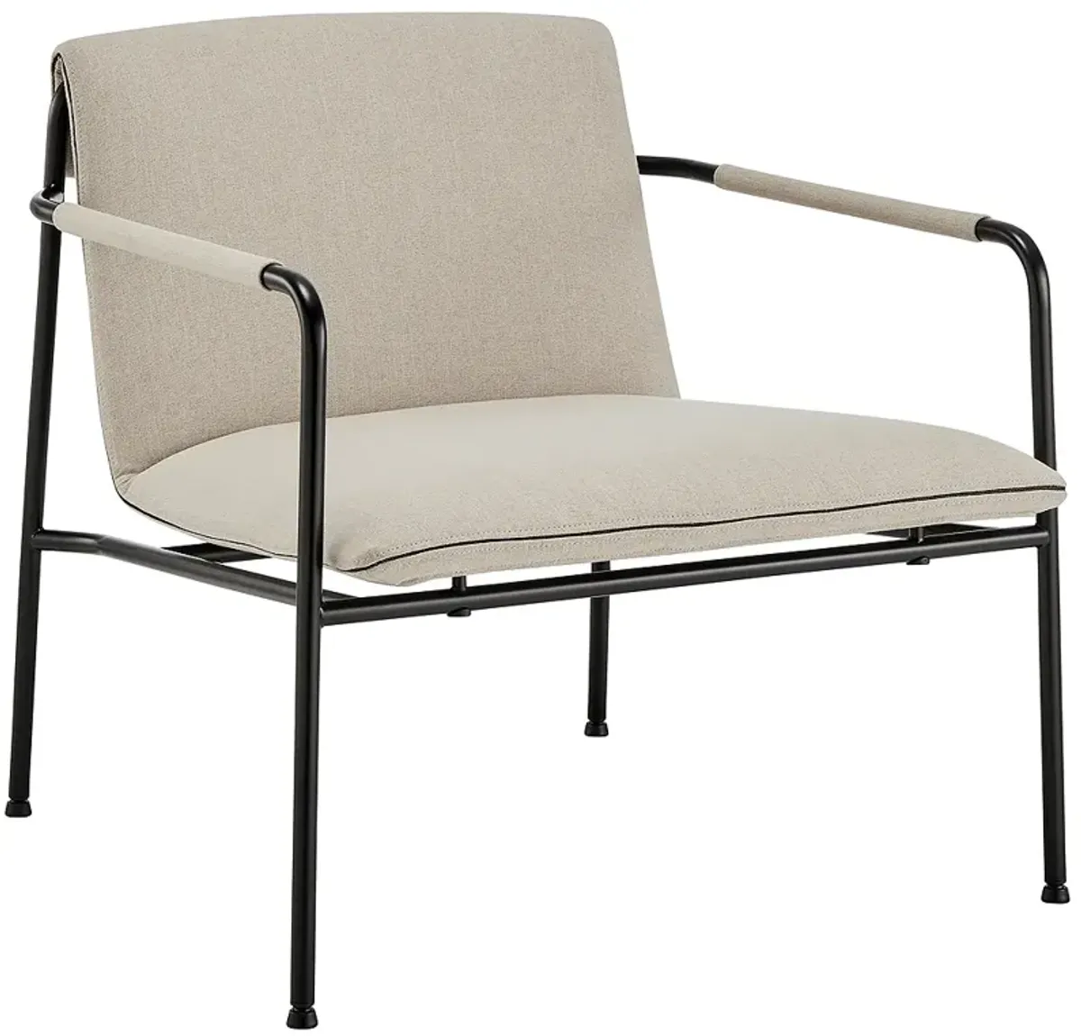 Ludvig Tan Fabric Steel Lounge Chair