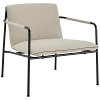 Ludvig Tan Fabric Steel Lounge Chair
