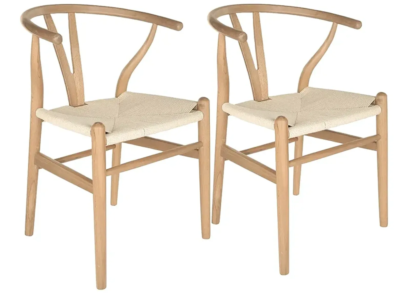 Evelina Natural Wood Side Chairs Set of 2