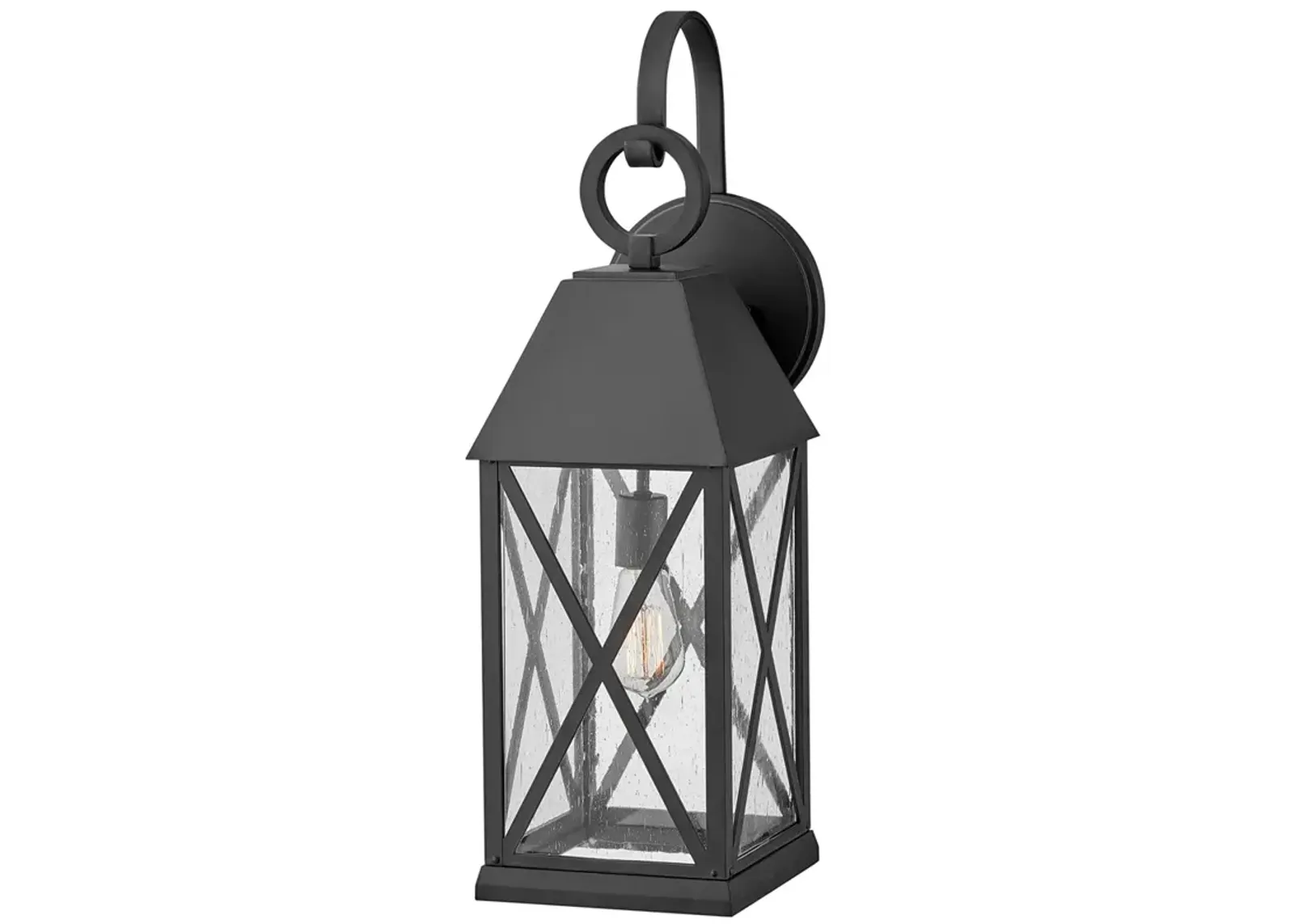 Hinkley Outdoor Briar Large Wall Mount Lantern 8" Museum Black