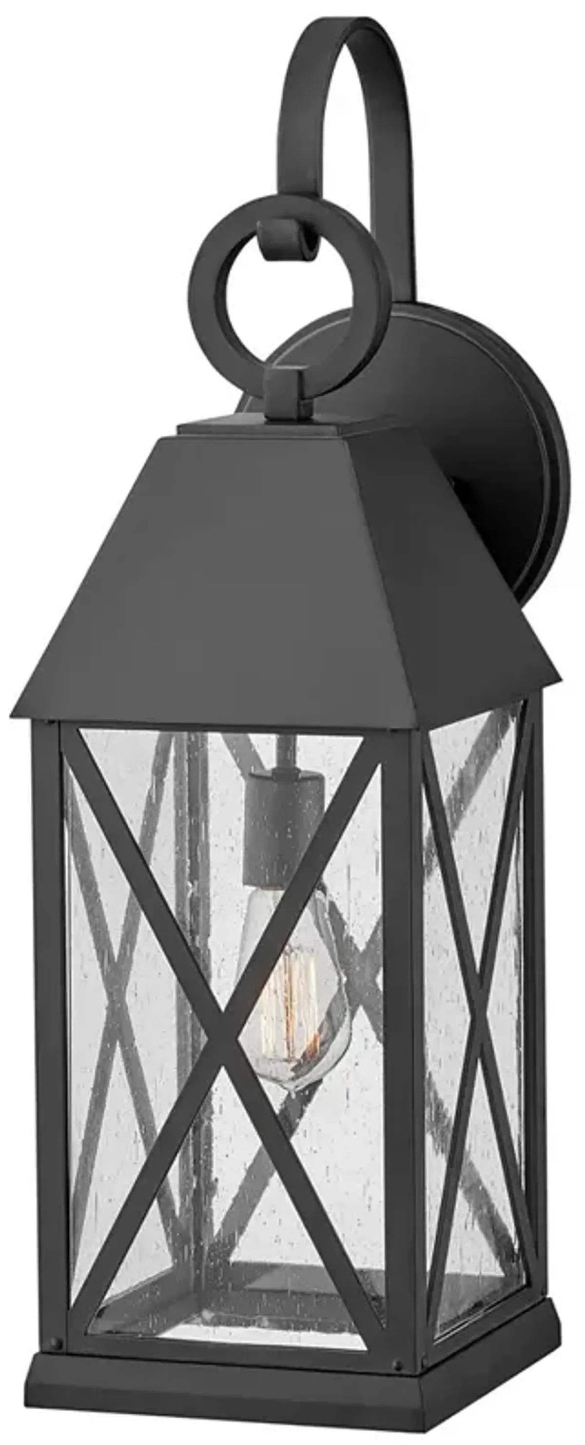 Hinkley Outdoor Briar Large Wall Mount Lantern 8" Museum Black